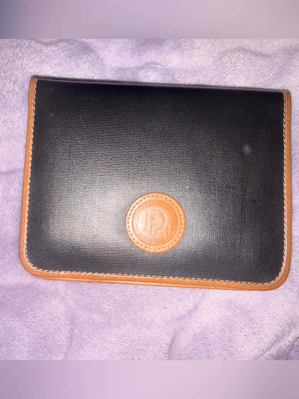 Black vintage Dior wallet with logo